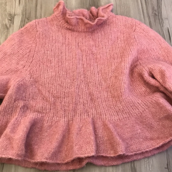 Zara with Ruffles Longsleeves Sweater Pink Size S - Picture 5 of 9